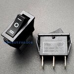 สวิตช์ไฟเปิด/ปิด KCD3-101N 15A 250VAC (3 ขา สีดำ)