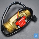 B6 เซ็นเซอร์วัดอัตราการไหลของน้ำ ทองแหลือง 3/4นิ้ว 6หุน Water Flow sensor 1-30L/min Size 60 mm