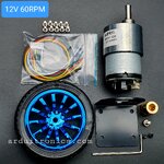 JGB37-520 Encoder Motor Set Kit 6mm Shaft with Mounting Bracket มอเตอร์เกียร์ DC 12V ความเร็วรอบ 60 RPM