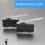 Double Micro Switch ไมโครสวิตช์แบบปลายเรียบแบนยาวเกินขอบ (ก้านยาว 3cm) Limit Switch MicroSwitch (แพคคู่ 2 ชิ้น)