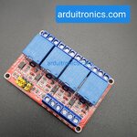 5V 4 Channel Relay High/Low Level Trigger Relay Module (Red PCB)