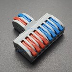 [สีน้ำเงิน แดง] 2-input / 8-output Terminal ต่อสายไฟแบบเข้า 2 เส้น ออก 8 เส้น Quick Connector / Slitter SPL-82