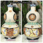 ￼มือสอง แจกันเดี่ยว แจกันกระเบื้องทรงน้ำเต้าฉลุลาย "น้ำเต้าเรียกทรัพย์"สำหรับปรับฮวงจุ้ยบ้าน โต๊ะทำงาน