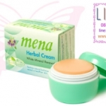 MENA Herbal Cream White Mineral Renewal ครีมมีนาเขียว 3 กรัม