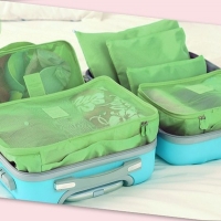 Pre-OrderTravel Season ชุดจัดระเบียบกระเป๋าเดินทาง เซต 6 ชิ้น - เขียว
