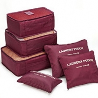 Pre-Order กระเป๋าจัดระเบียบ Travel Receive Bag เซต 6 ใบ - สีแดงเลือดหมู