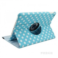 Pre-Order เคส iPad Air iPad 5 แนววินเทจ ลาย Polka Dot แบบ 360 องศา - สีฟ้า