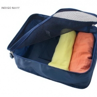 พร้อมส่ง Clothes Pouch กระเป๋าใส่เสื้อผ้าจัดระเบียบเพื่อการเดินทาง ไซด์ S - สีน้ำเงิน