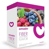 amado FIBER STRAWBERRY FLAVOR อมาโด้ ไฟเบอร์ กลิ่นสตรอเบอร์รี่ กล่องม่วง ดีท็อกซ์ พุงยุบ