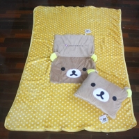 หมอนผ้าห่ม Rilakkuma ขนาด 3 ฟุต และ 5 ฟุต ขนนุ่ม และอุ่นมาก - ขนาด 3ฟุต /สีเหลือง