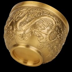 ถ้วยมังกรและฟีนิกซ์ ทองเหลือง 4.5x6cm