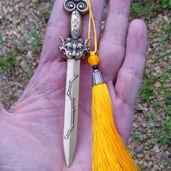 ดาบจีนทองเหลือง ดาบเจ็ดดาว ขนาด 12 cm