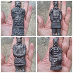 4ชิ้น ทหารจีนโบราณ ดินเผา ประมาณ 10-12 ซ.ม