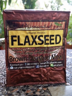 -BROWN- แฟลกซ์ซีด สีน้ำตาล ชนิด อบ บดผง 400g. (Organic Brown Flaxseed Meal)