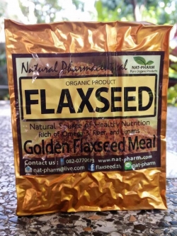 *GOLD* แฟลกซ์ซีด สีทอง ชนิด อบ บดผง 400g. (Organic Golden Flaxseed Meal)