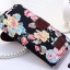 พรีออเดอร์ Flowers Cloth Leather Magnetic Stand Case Cover for Samsung Galaxy Grand 2 G7106 สีดำ