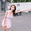 Pre-order ชุดว่ายน้ำเสื้อแขนกุด หลังซีทรู ลายดอกไม้ sz M-XXL