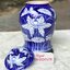 ￼เก่าเก็บ Blue & White Porcelain โถน้ำเย็นโบราณ เนื้อกระเบื้องกังใส พื้นครามเขียนลายกอบัว