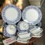 ￼12 ชิ้น กระเบื้องปอร์ซเลน Blue Pentasia ขอบสีน้ำเงิน รอยัล ปอร์ซเลน Royal Porcelain Kingdom thailand blue white Floral