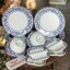 ￼12 ชิ้น กระเบื้องปอร์ซเลน Blue Pentasia ขอบสีน้ำเงิน รอยัล ปอร์ซเลน Royal Porcelain Kingdom thailand blue white Floral