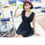 พร้อมส่ง ชุดว่ายน้ำ สายเดี่ยว หรือปิดแขน มีกระโปรงคลุม สีดำ M