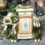 ￼1 เชือก เก่ากว่า 40 ปี กี๋ช้าง กี๋วางกระถาง แจกัน รูปปั้นช้างทรงเครื่อง LARGE CERAMIC ELEPHANT PLANT STAND SIDE TABLE, 1980S