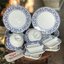 ￼12 ชิ้น กระเบื้องปอร์ซเลน Blue Pentasia ขอบสีน้ำเงิน รอยัล ปอร์ซเลน Royal Porcelain Kingdom thailand blue white Floral